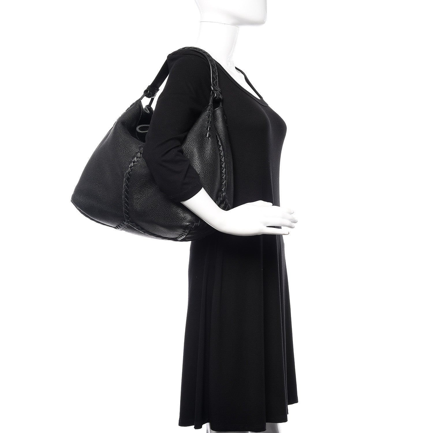 Bottega Veneta Cervo Lavato Deerskin Hobo Black 2 of 12