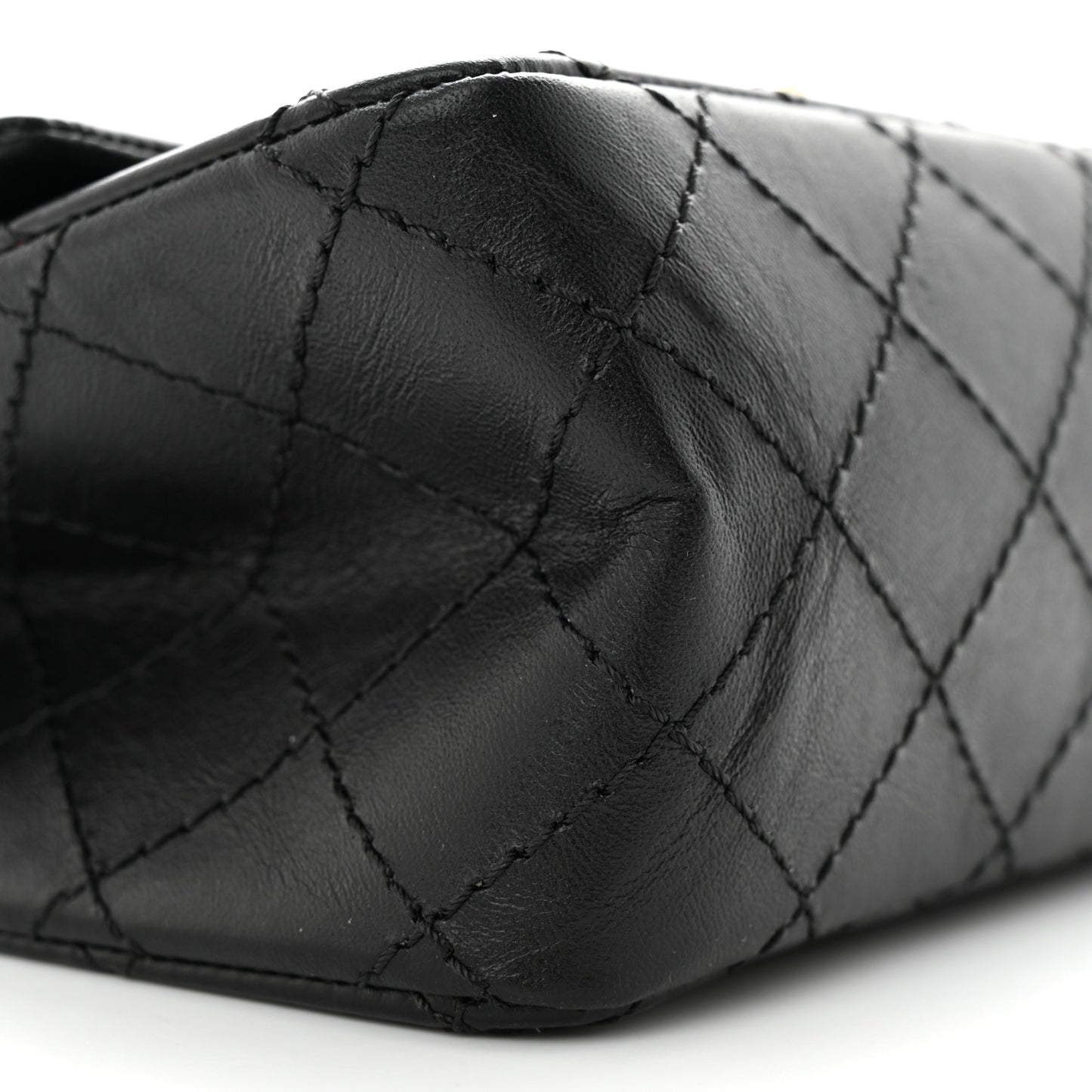 Aged Calfskin Quilted 2.55 Reissue Mini Flap Black