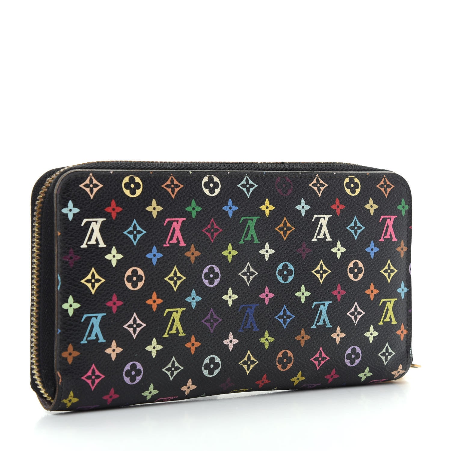 Louis Vuitton Monogram Multicolor Zippy Wallet Black Violet 3 of 11