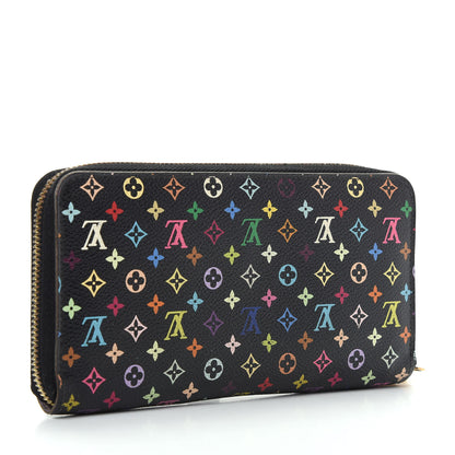 Louis Vuitton Monogram Multicolor Zippy Wallet Black Violet 3 of 11