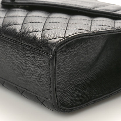 Saint Laurent Grain De Poudre Textured Mixed Matelasse Large Triquilt Monogram Monochrome Satchel Black 10 of 15