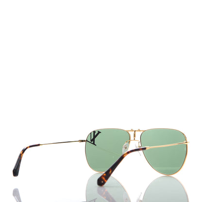 Louis Vuitton Aviator LV Sunglasses Gold 4 of 8