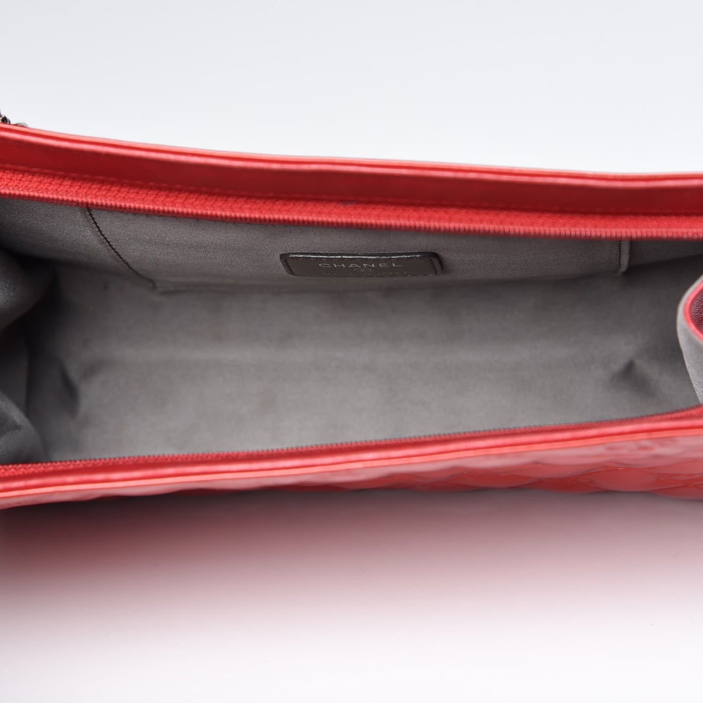 Patent Calfskin Lucky Symbols Pochette Red