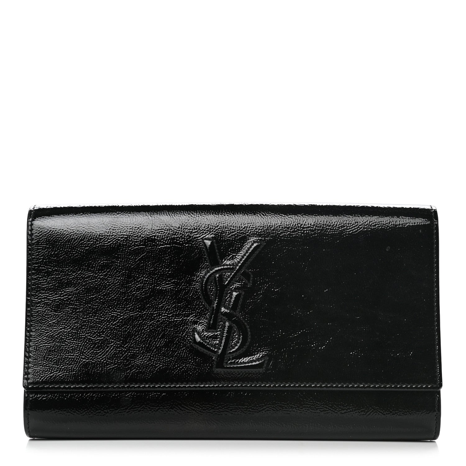 Saint Laurent Textured Patent Monogram Small Belle De Jour Clutch Black 1 of 7