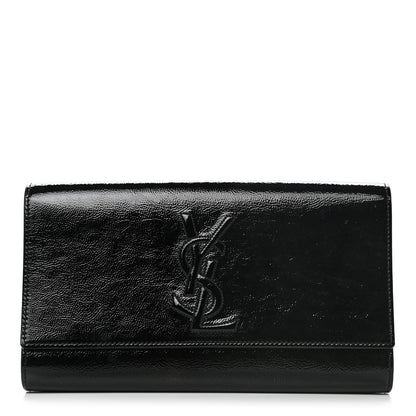 Saint Laurent Textured Patent Monogram Small Belle De Jour Clutch Black 1 of 7