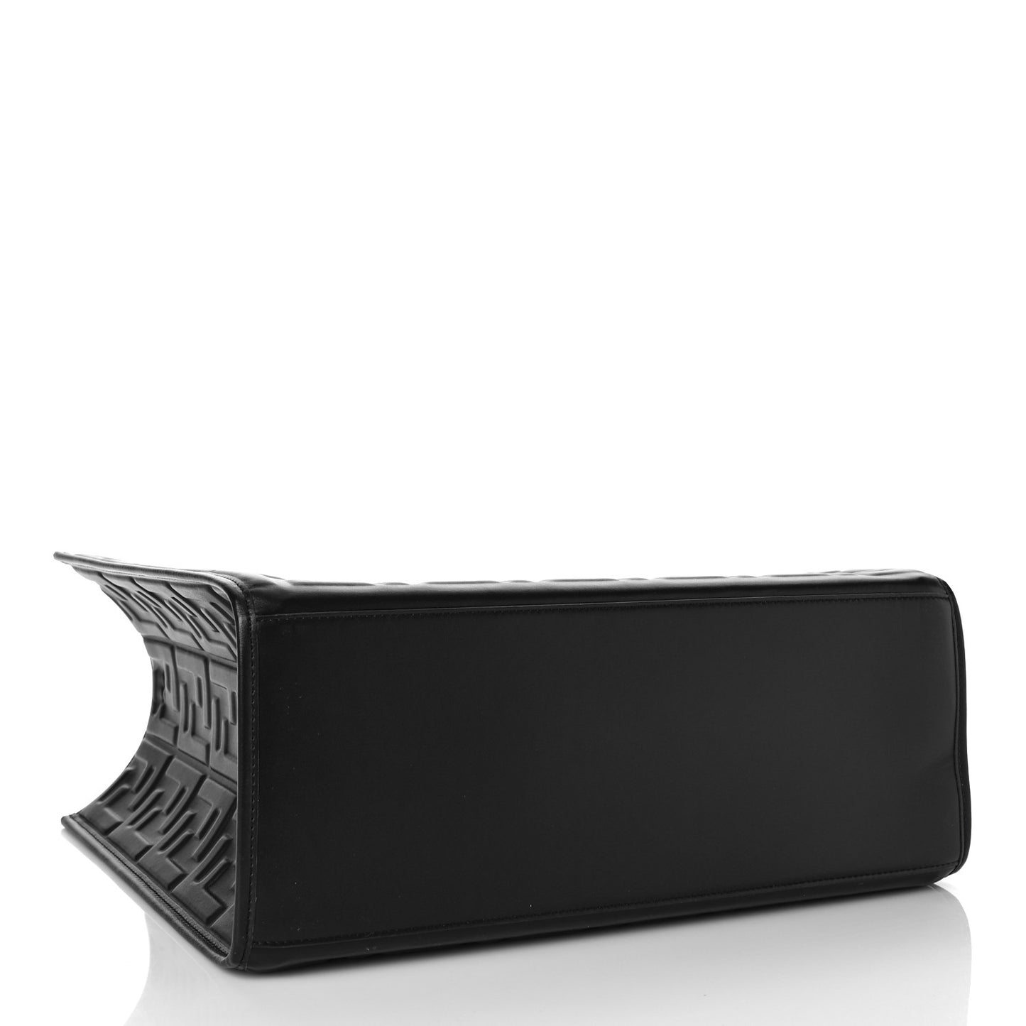 Vitello Plexiglass FF Embossed Medium Fendi Sunshine Shopper Tote Black