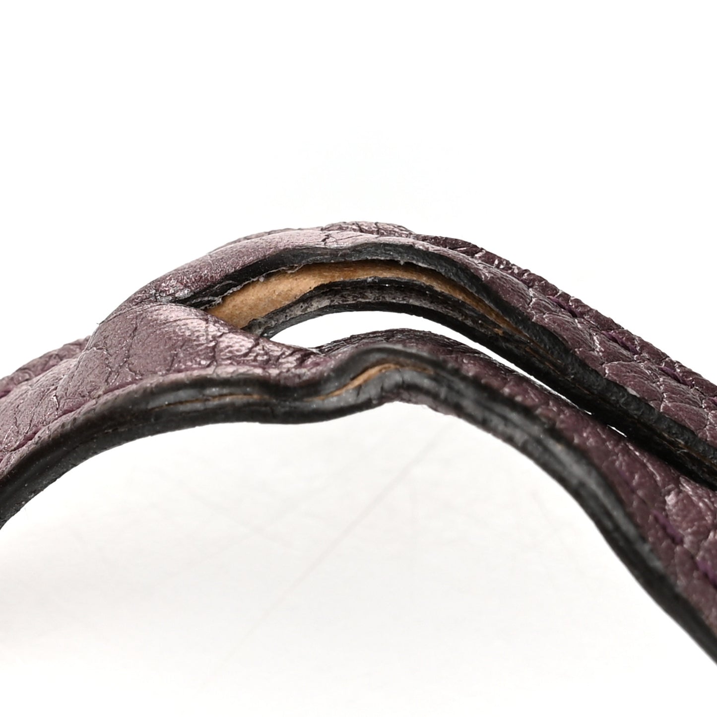 Metallic Pebbled Calfskin Medium Soho Chain Shoulder Bag Purple