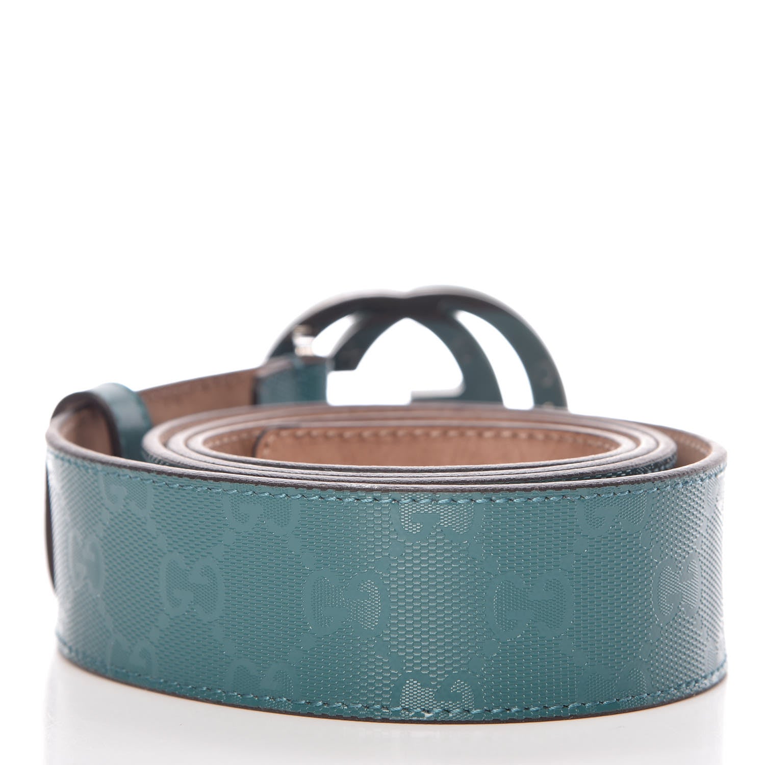 Gucci Imprime Monogram Interlocking G Belt 105 42 Verdant 3 of 12
