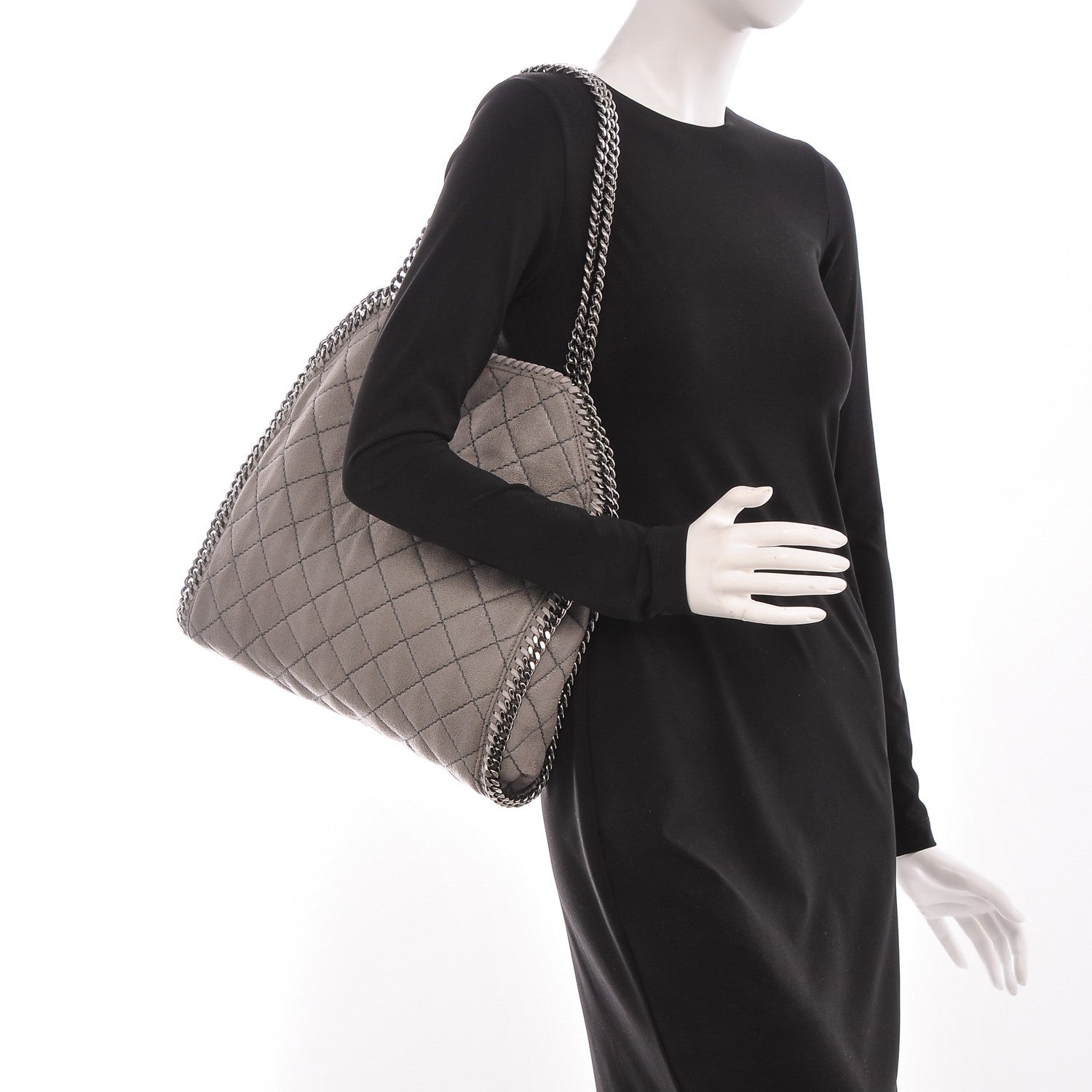 Stella McCartney Shaggy Deer Quilted Small Falabella Tote Light Grey 2 of 6