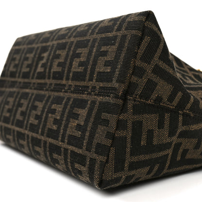 Fendi Vitello Grace Jacquard FF Medium By The Way Boston Bag Tobacco Moro Ebano 10 of 10
