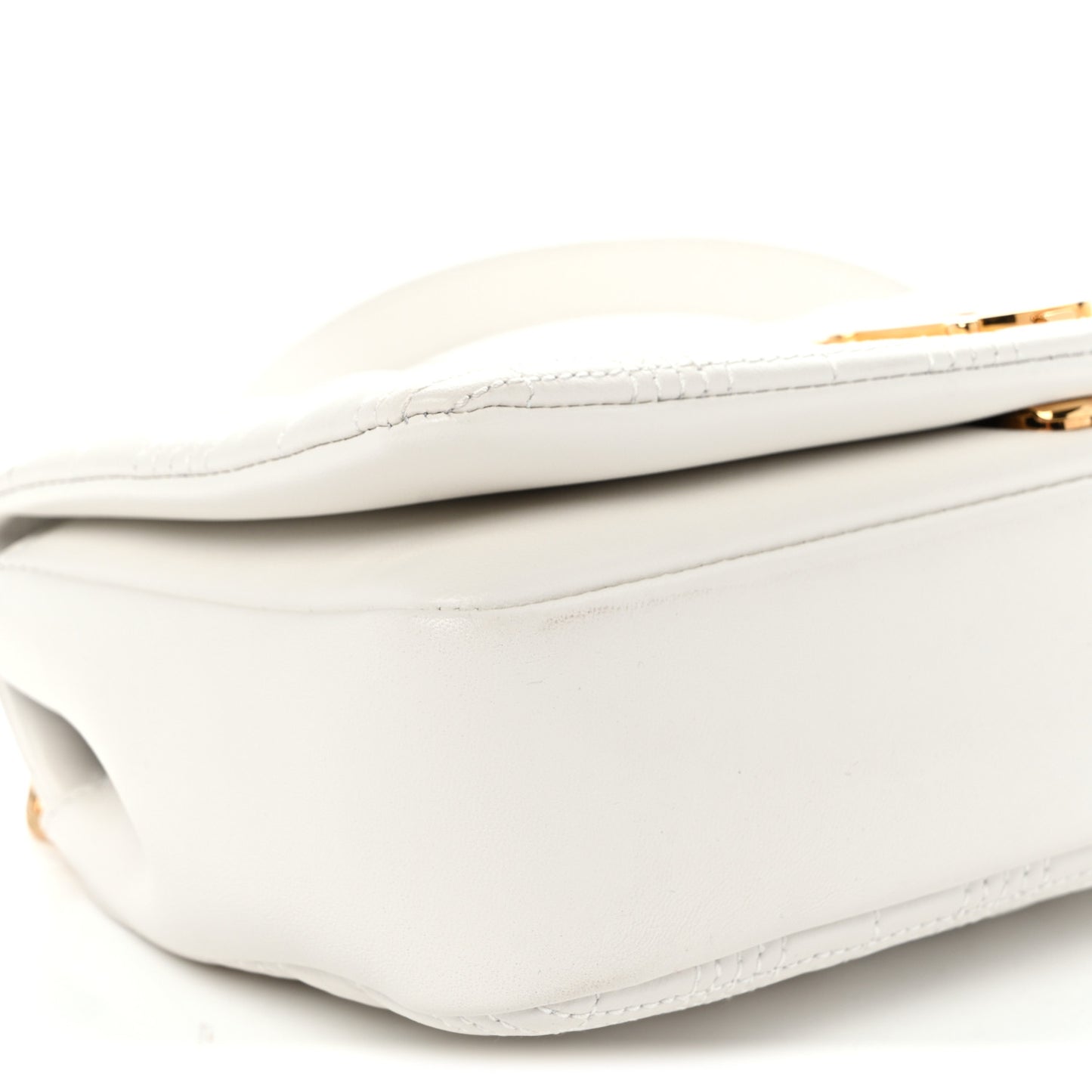 Lambskin Quilted Small Lola Bag White