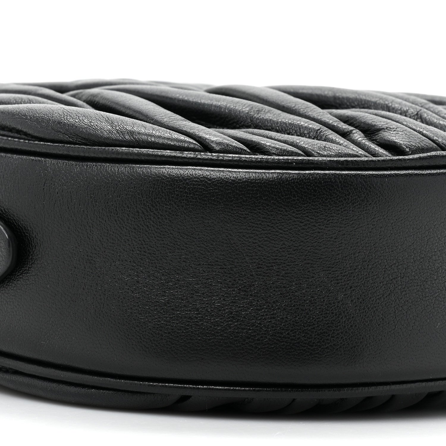 Miu Miu Nappa Matelasse Crystal Round Crossbody Bag Black 9 of 9