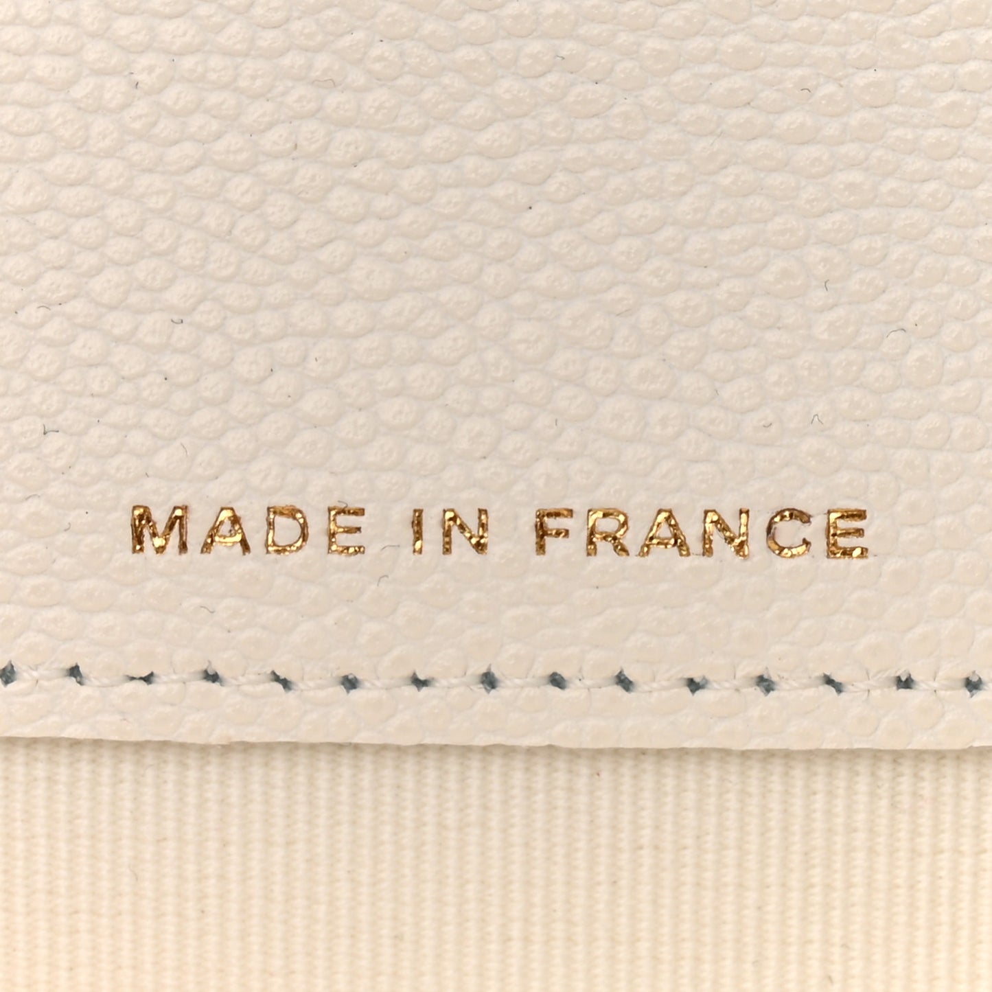 Caviar Quilted Flap Card Holder Wallet White