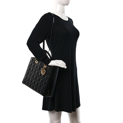 Christian Dior Patent Cannage Large Lady Dior Black 2 of 9