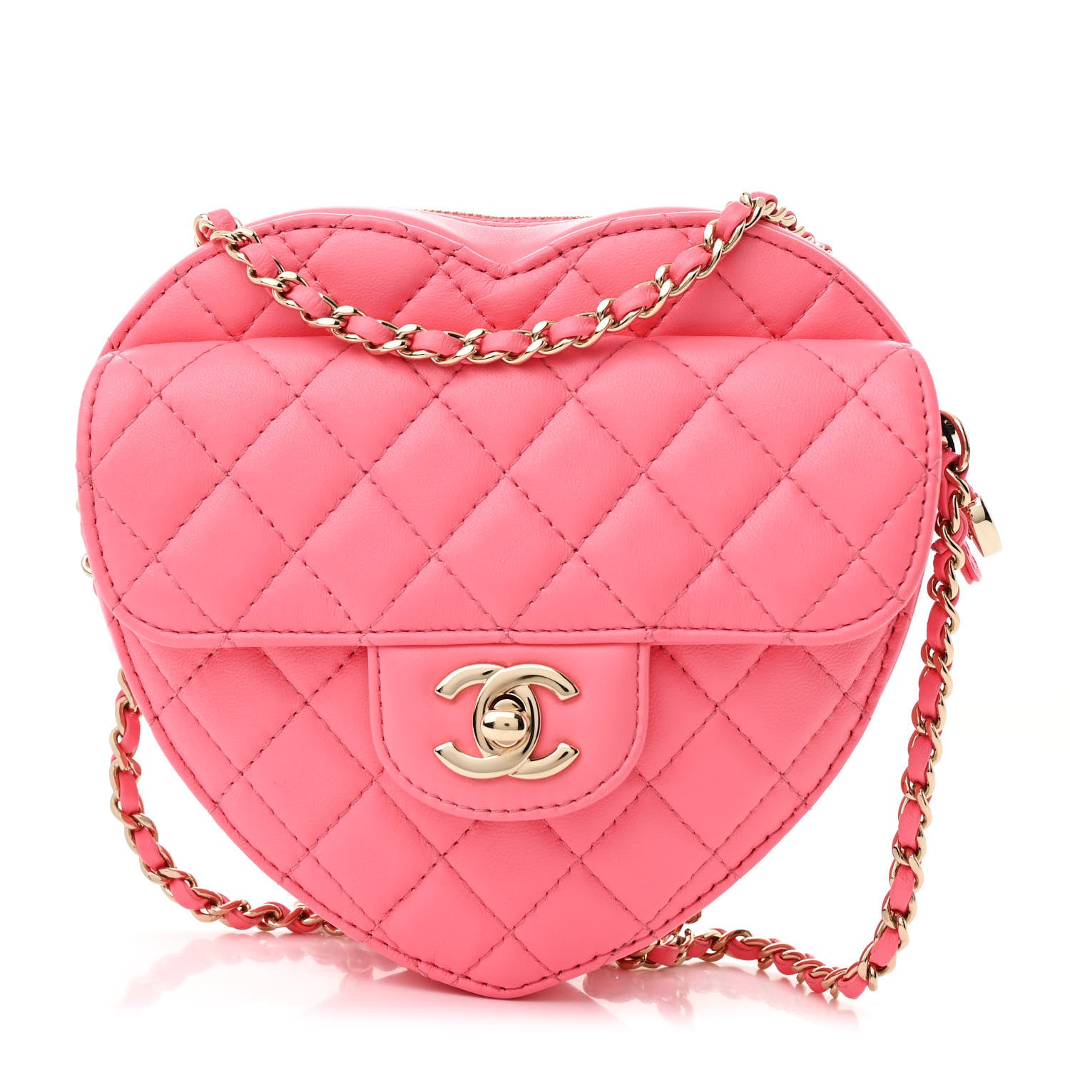 Chanel Lambskin Quilted CC In Love Heart Bag Pink 1 of 11