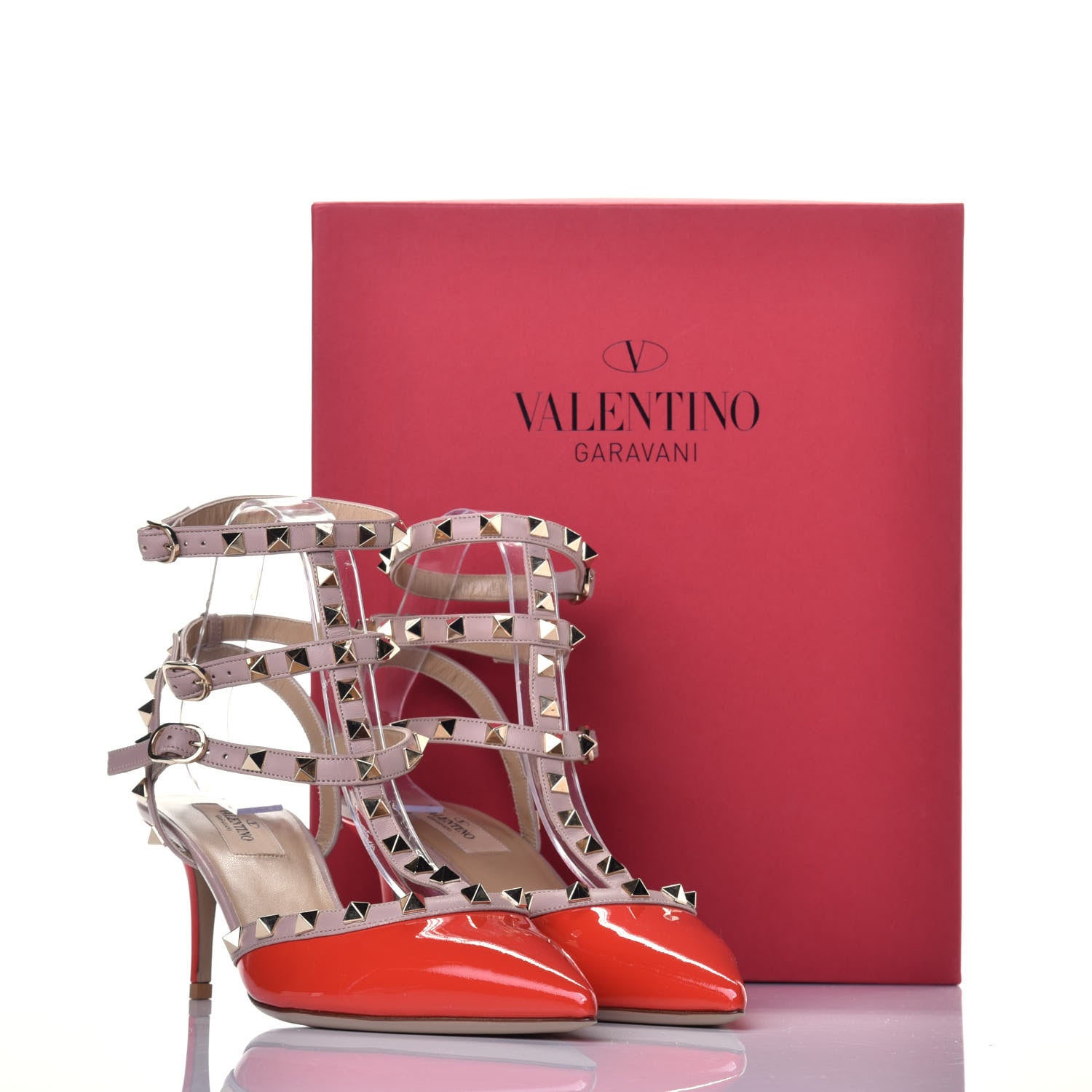 Valentino Garavani Patent Rockstud Ankle Strap 65mm Pumps 40 Deep Orange Poudre 8 of 10