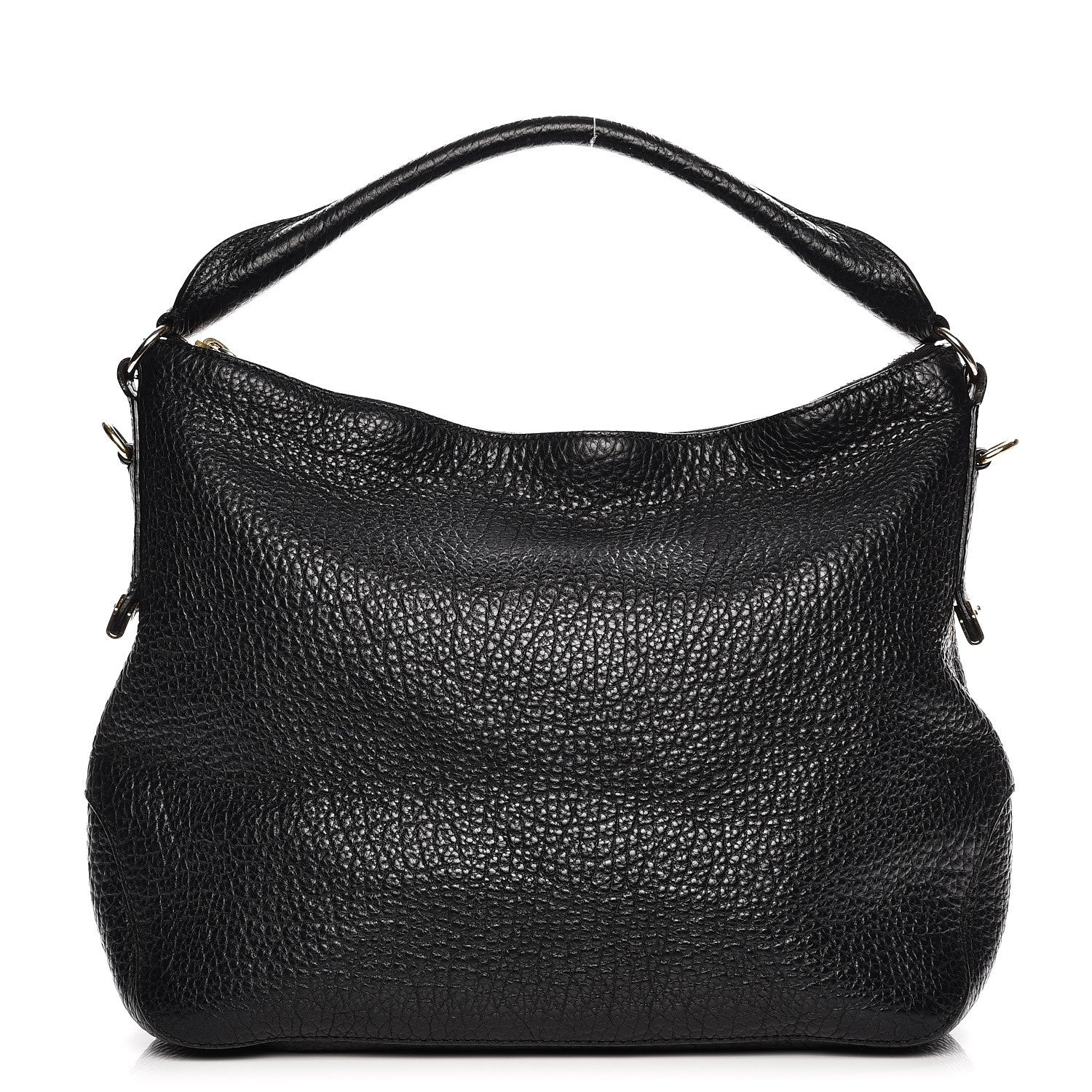 Burberry Signature Grain Calfskin Medium Hobo Black 1 of 9