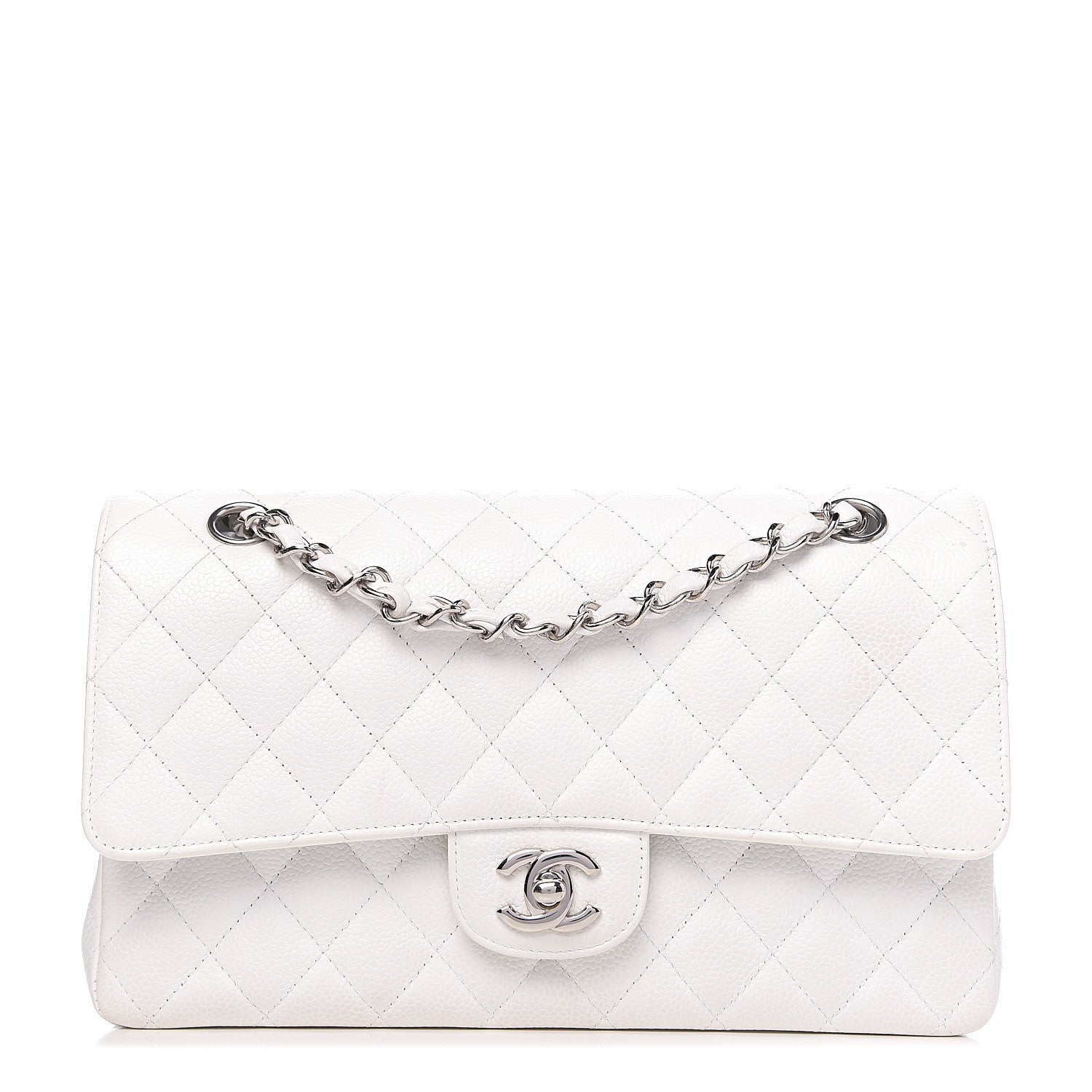 Chanel Caviar Quilted Medium Double Flap White 1 of 16