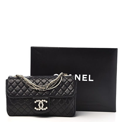 Chanel Lambskin Quilted Medium Westminster Pearl Flap Black 12 of 12