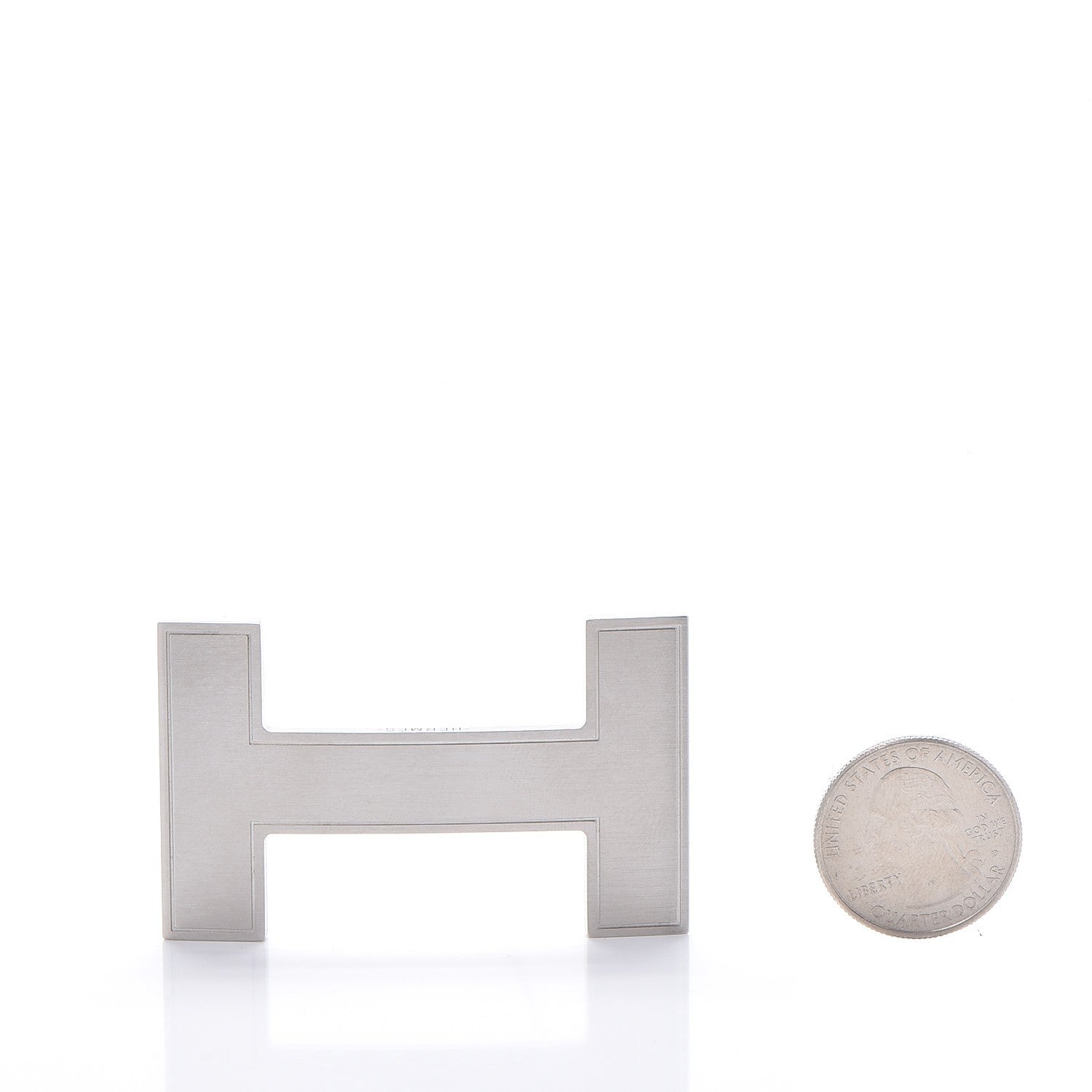 Hermes Brushed Palladium 32mm Quizz H Belt Buckle 2 of 7