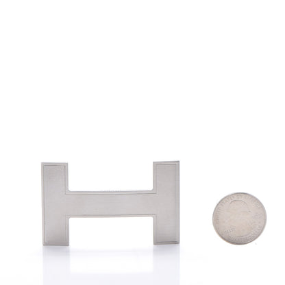 Hermes Brushed Palladium 32mm Quizz H Belt Buckle 2 of 7