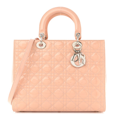 Christian Dior Patent Cannage Large Lady Dior Light Pink 1 of 10