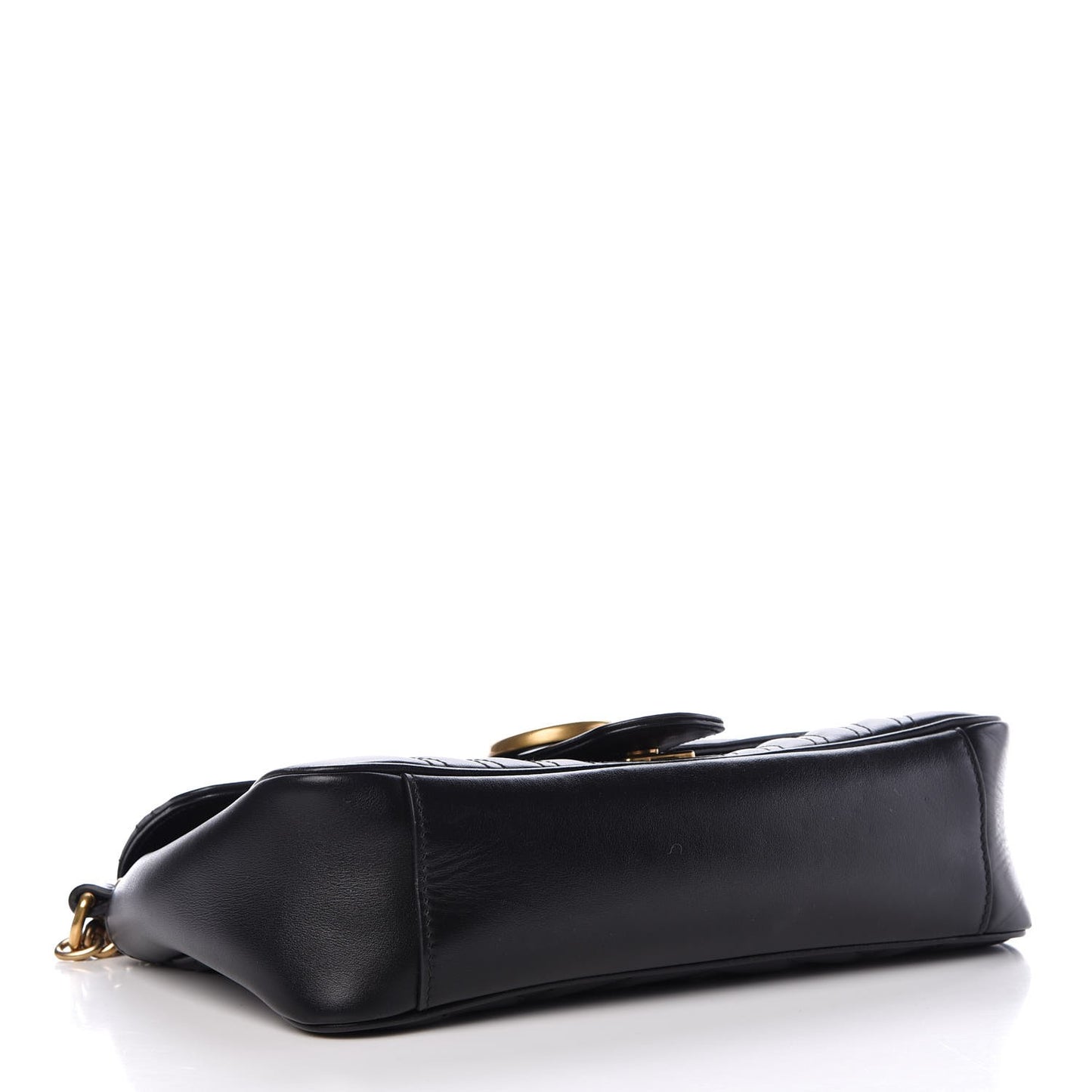Calfskin Matelasse Small GG Marmont Shoulder Bag Black