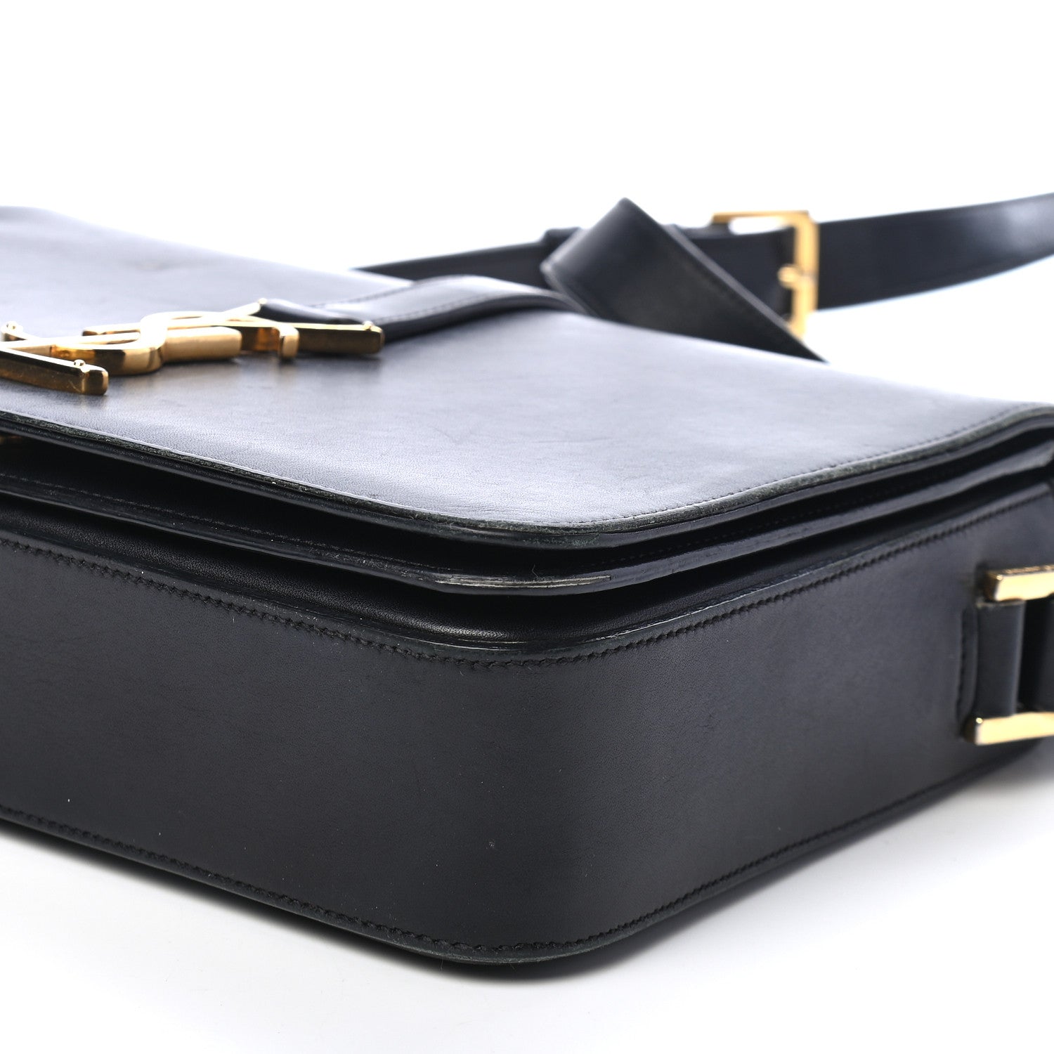 Saint Laurent Smooth Calfskin Medium Classic Monogram Universite Bag Black 9 of 13