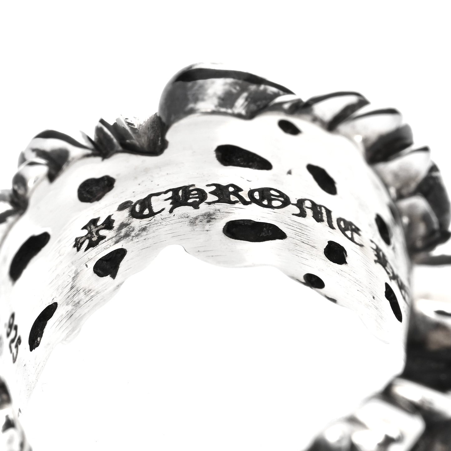 Sterling Silver Double Floral Cross Ring 56 7.75