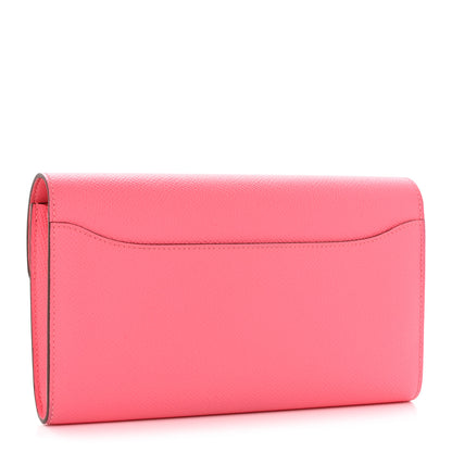 Hermes Epsom Constance Long Wallet Rose Azalee 3 of 11