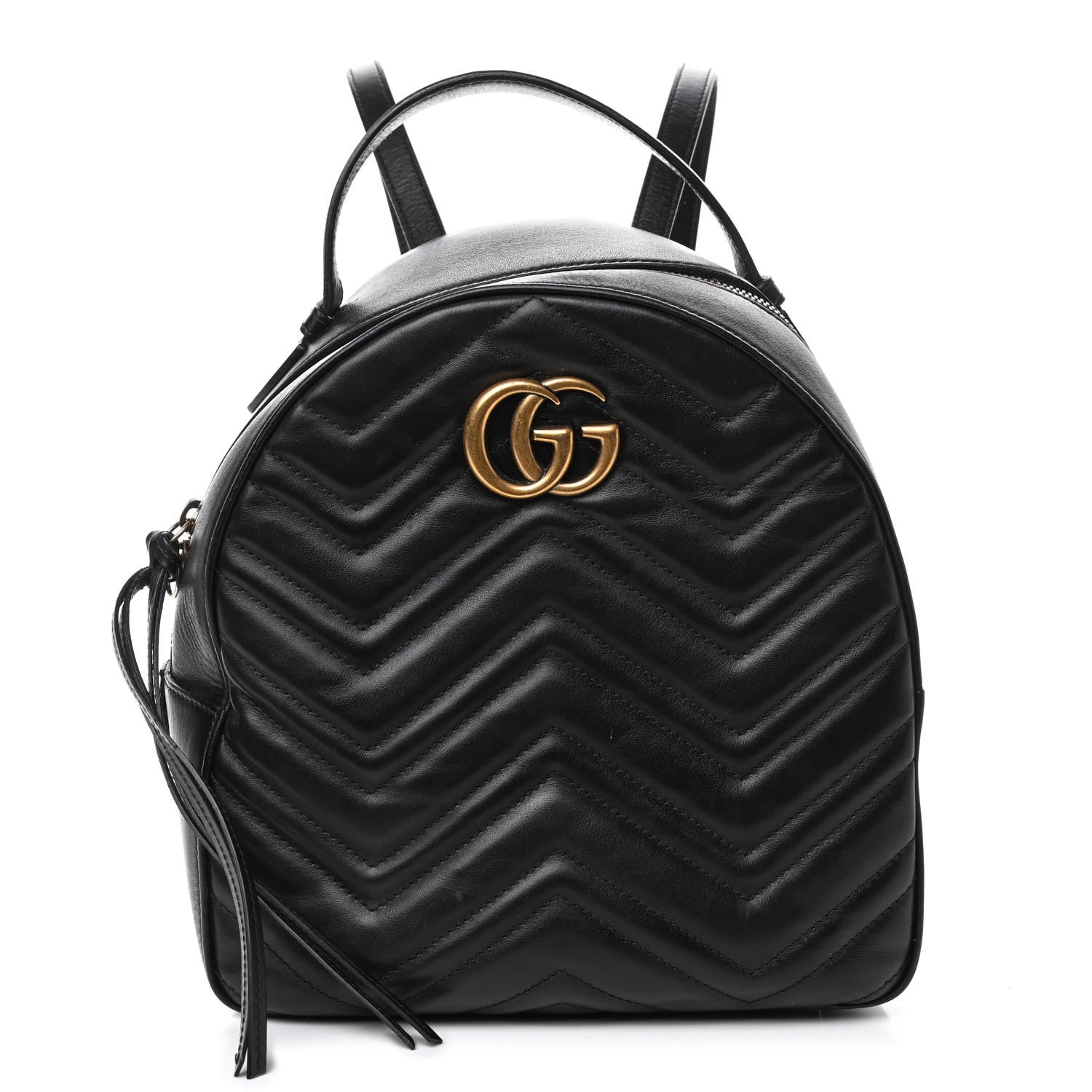 Gucci Calfskin Matelasse GG Marmont Dome Backpack Black 1 of 4