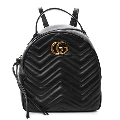 Gucci Calfskin Matelasse GG Marmont Dome Backpack Black 1 of 4