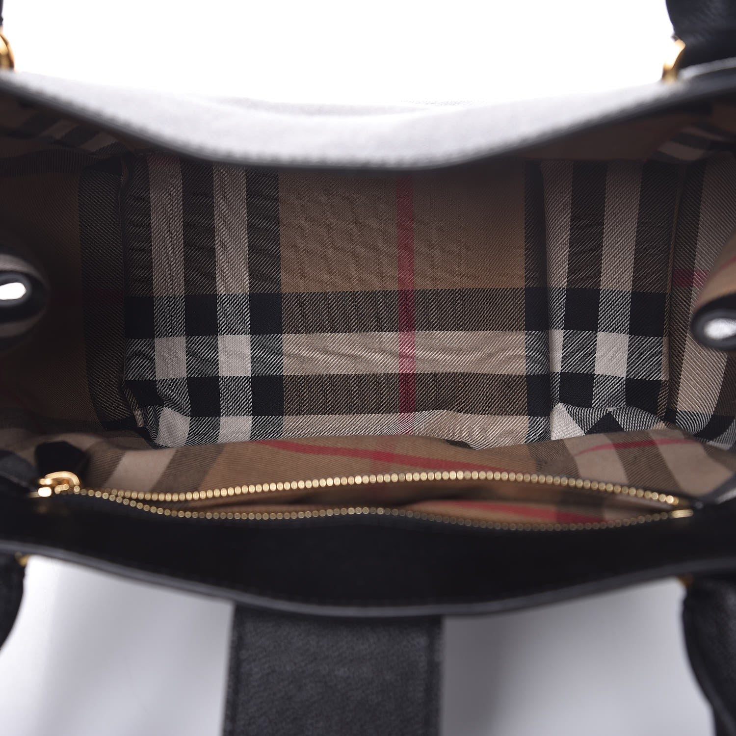 Burberry Soft Grain Calfskin Medium Buckle Tote Black 5 of 7