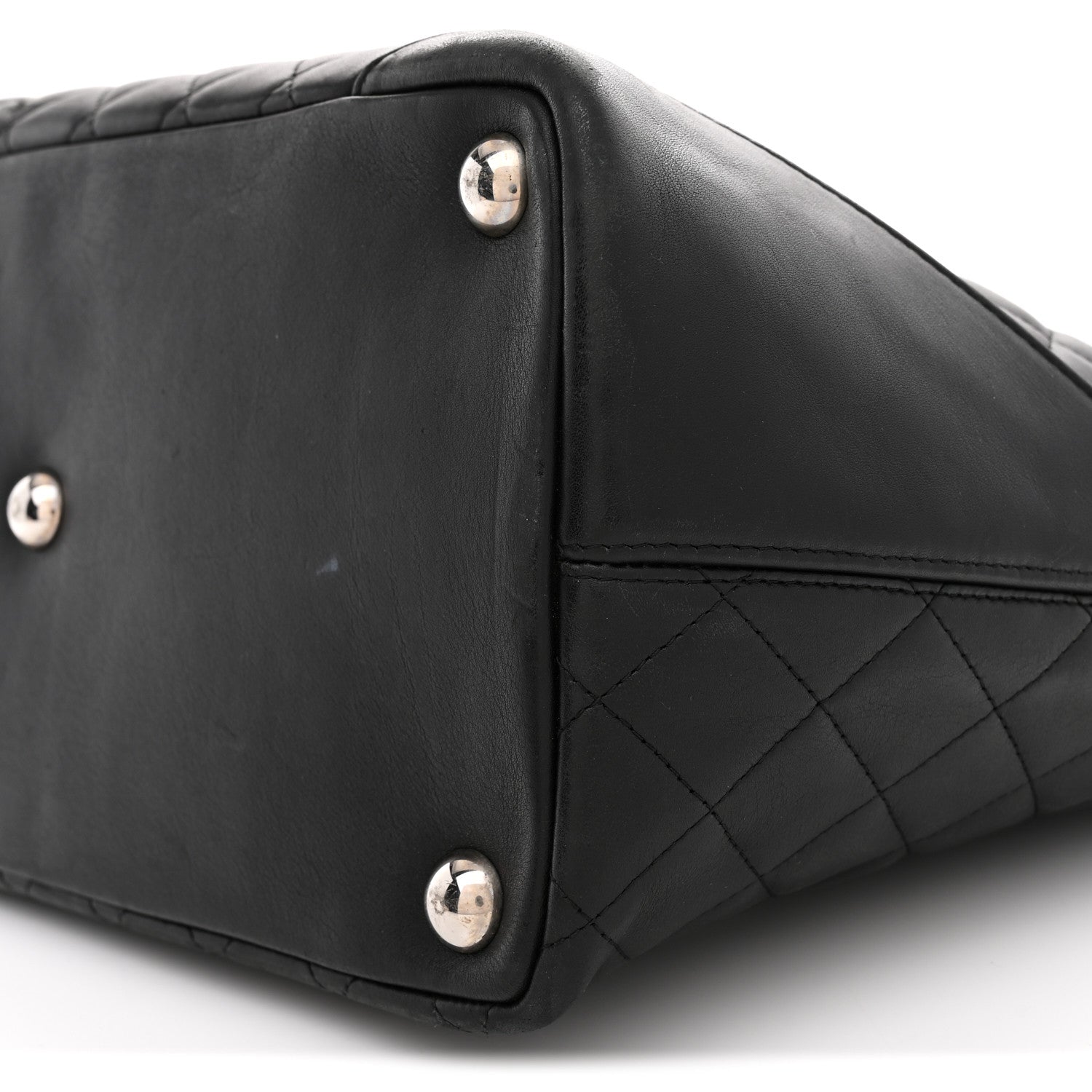 Chanel Calfskin Quilted Large Cambon Tote Black White Black White 10 of 14