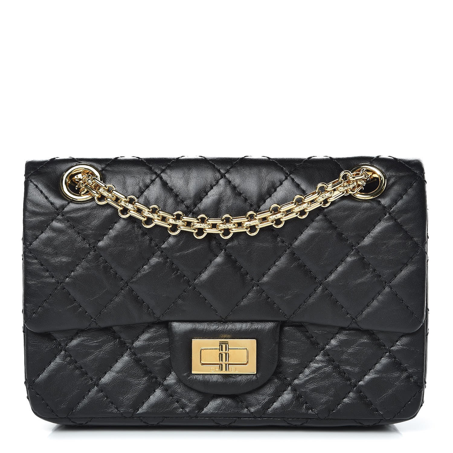 Chanel Aged Calfskin Quilted 2.55 Reissue Mini Flap Black 1 of 10