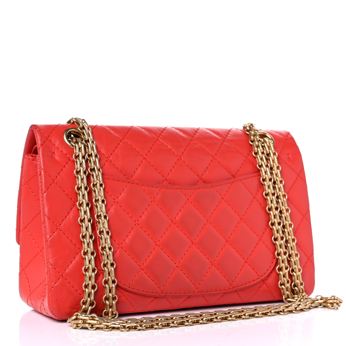 Aged Calfskin Quilted 2.55 Reissue 225 Flap Red