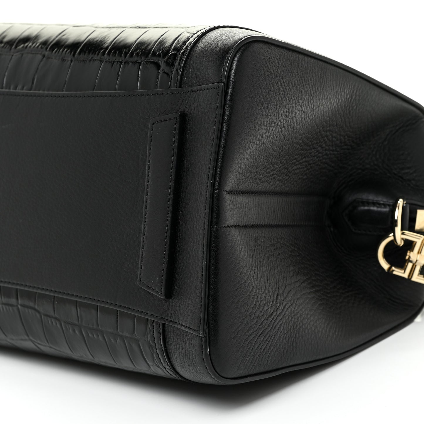 Calfskin Crocodile Embossed Medium Antigona Black