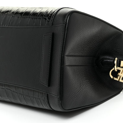 Givenchy Calfskin Crocodile Embossed Medium Antigona Black 10 of 13