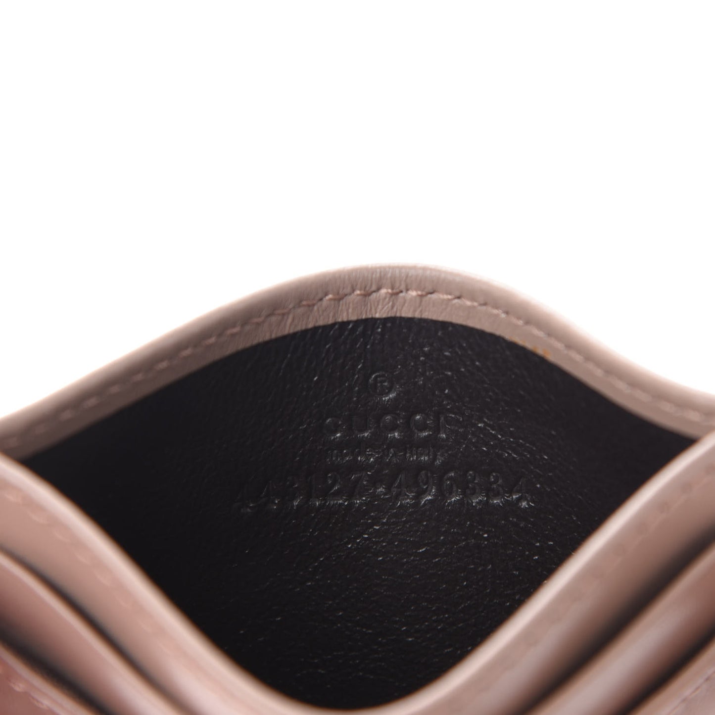 Calfskin Matelasse GG Marmont Card Holder Porcelain Rose