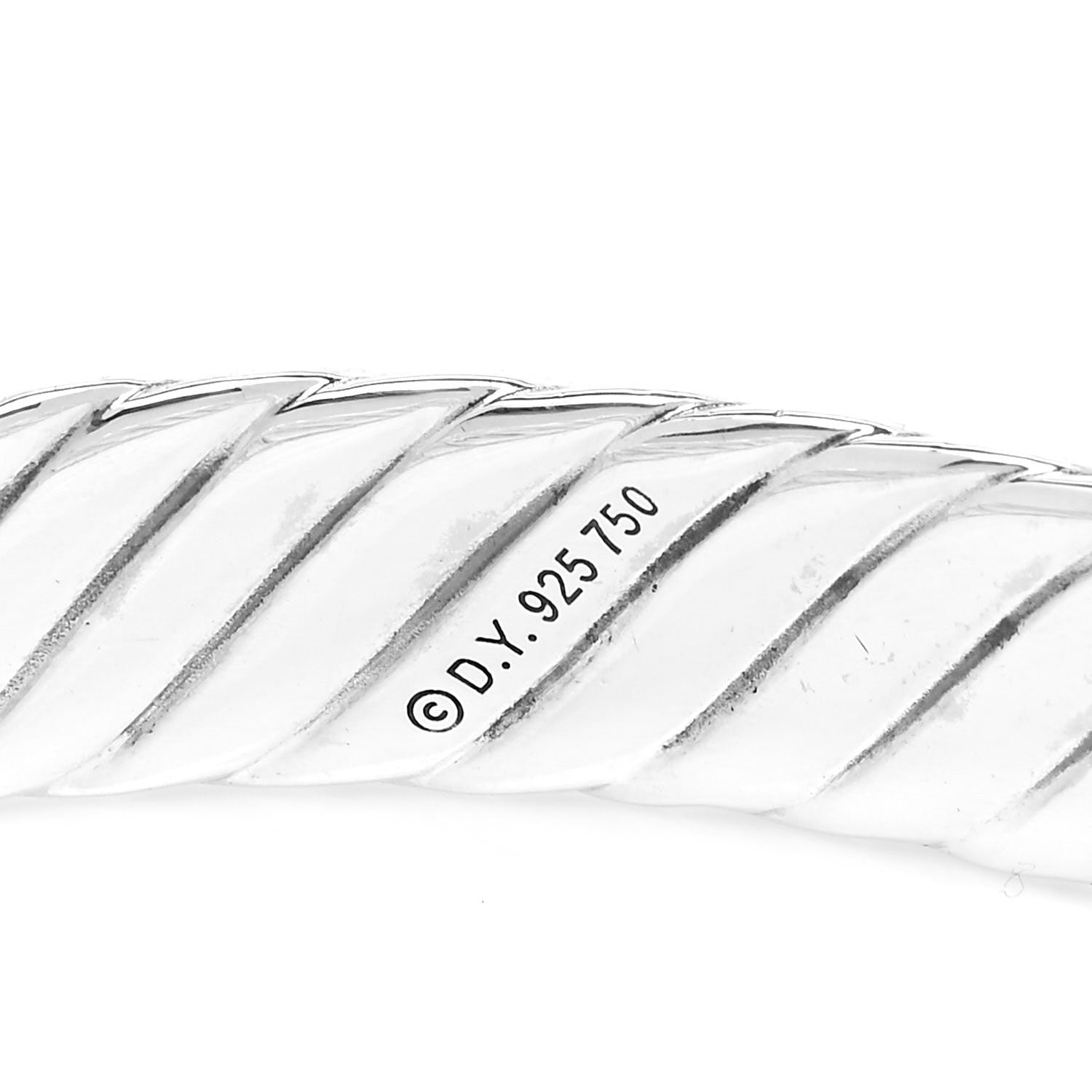David Yurman Sterling Silver 18K Yellow Gold Citrine Cable Bangle Bracelet 5 of 5