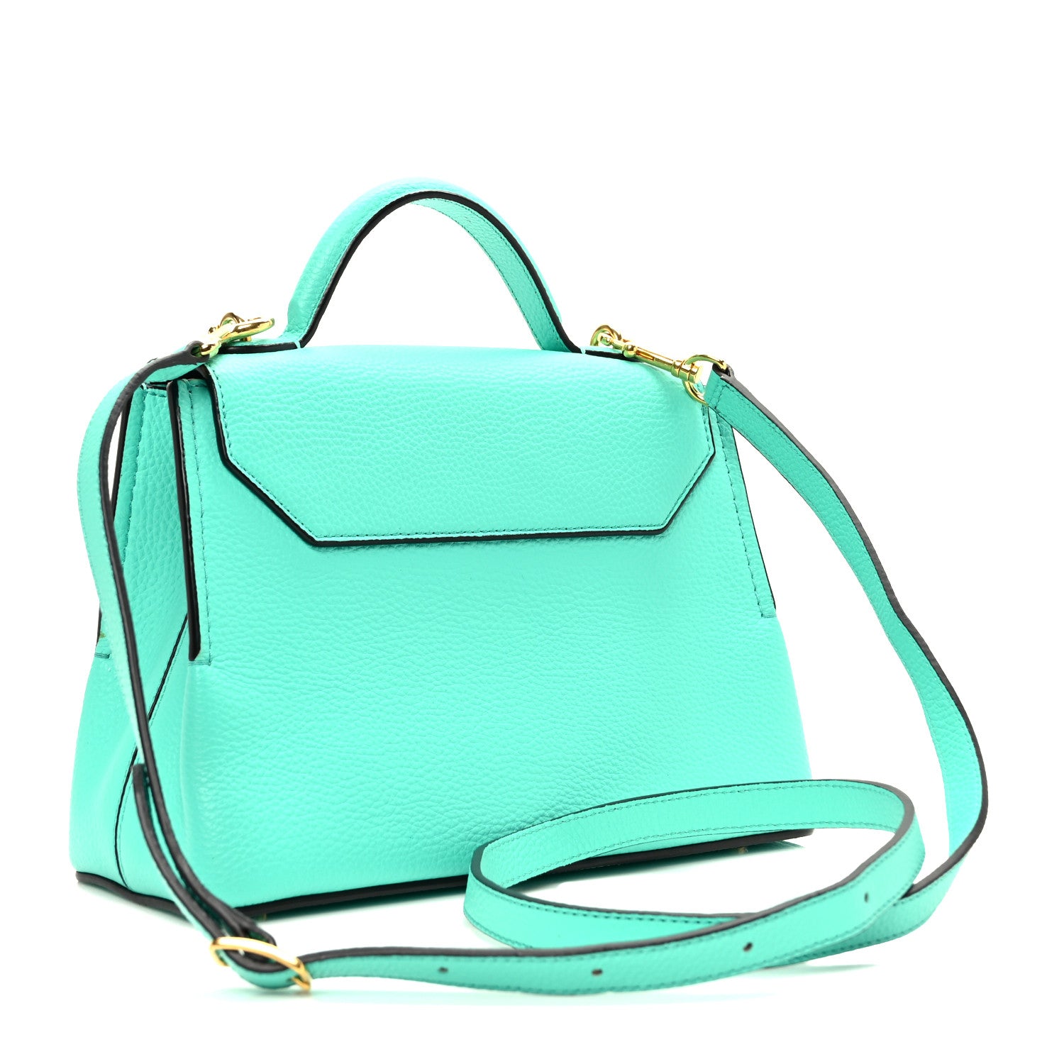 Mulberry Small Classic Grain Calfskin Mini Seaton Aqua Green 3 of 9