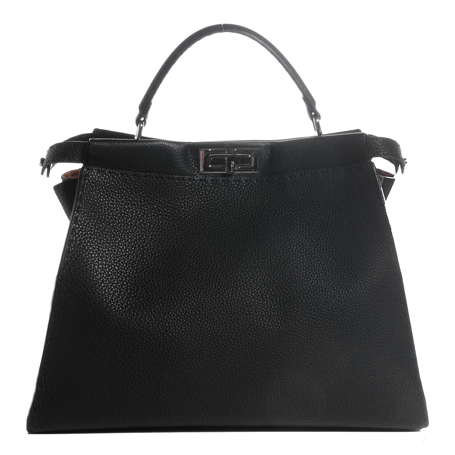 Cuoio Romano Selleria Bi-Color Large Peekaboo Iconic Satchel Black Mou
