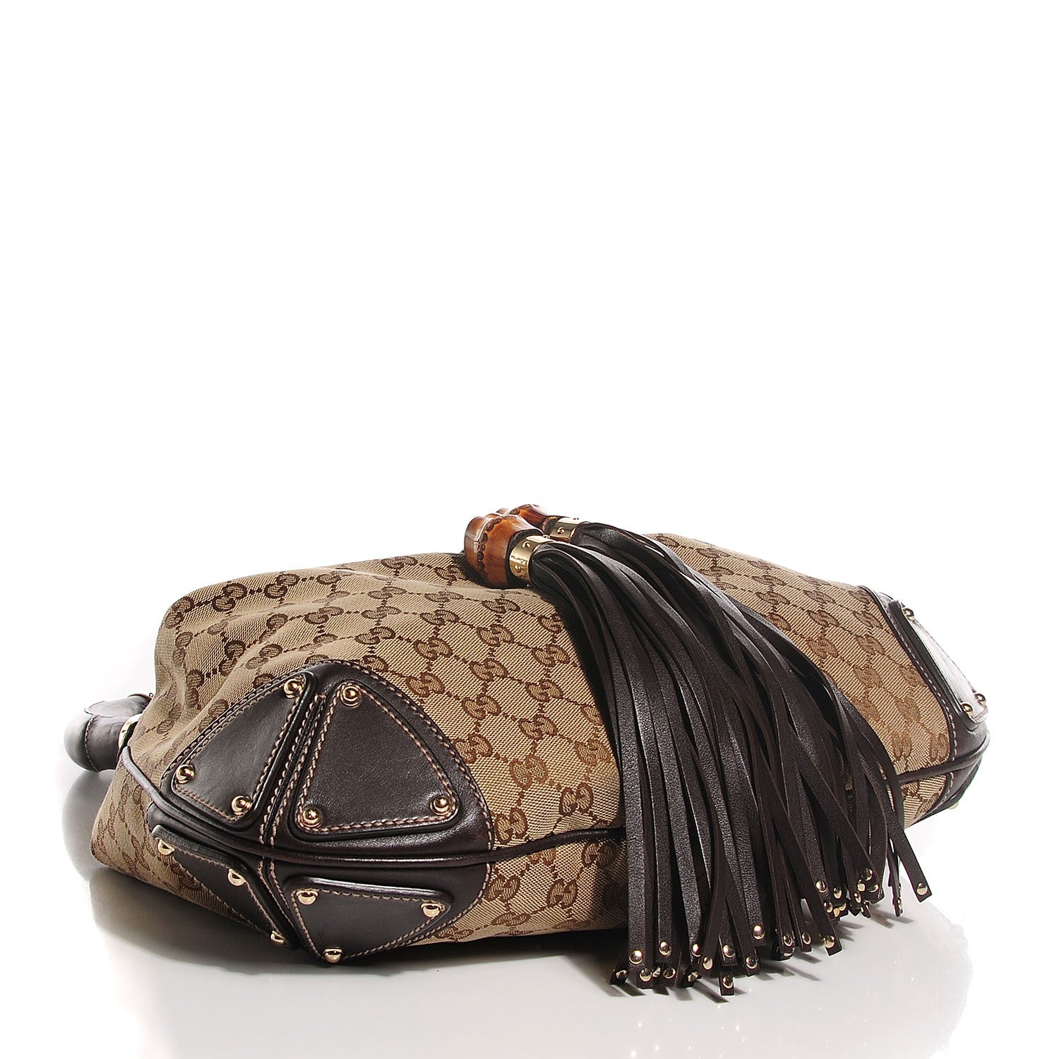 Gucci Monogram Medium Indy Top Handle Hobo Dark Brown 4 of 7