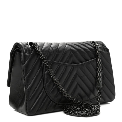 Chanel Aged Calfskin Chevron Quilted 2.55 Reissue 225 Flap So Black 3 of 11