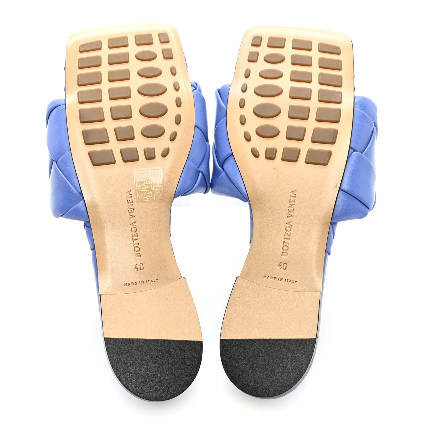 Nappa Maxi Intrecciato Lido Flat Sandals 40 Indigo