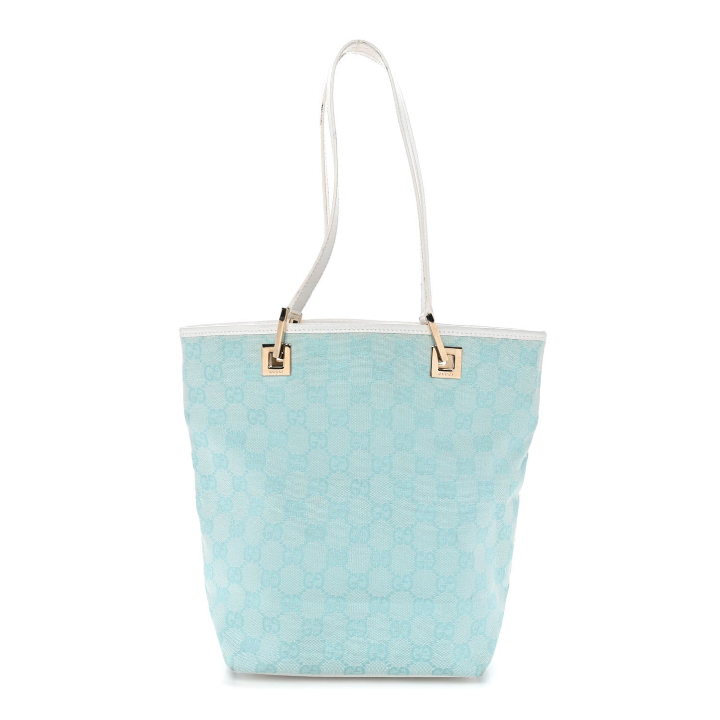 Monogram Small Bucket Tote Turquoise