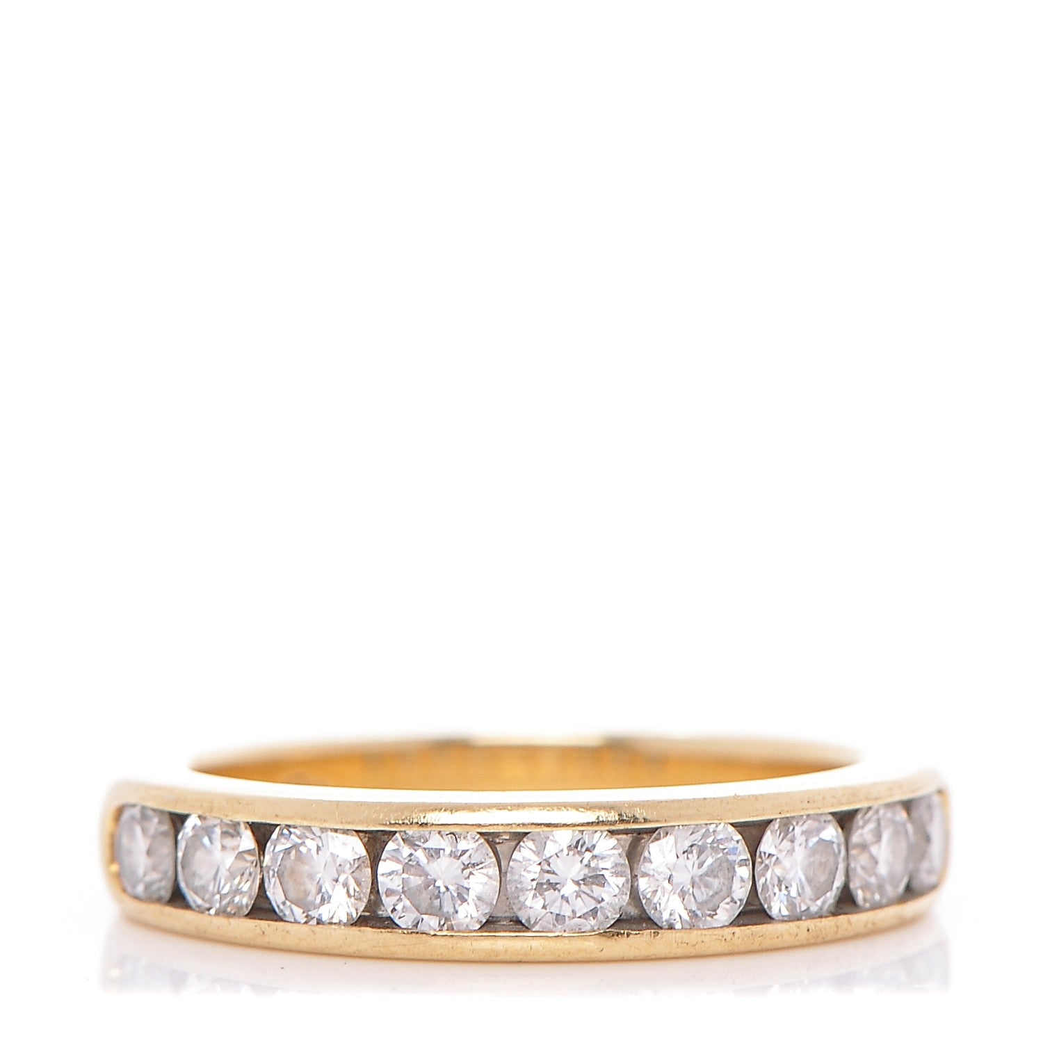 Tiffany 18K Yellow Gold Diamond Half Circle Wedding Band Ring 6 1 of 5