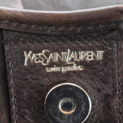 Saint Laurent Leather Mombasa Horn Bag Dark Brown 7 of 9