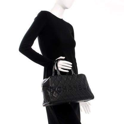 Chanel Caviar Patent Large Bowler Black 2 of 8