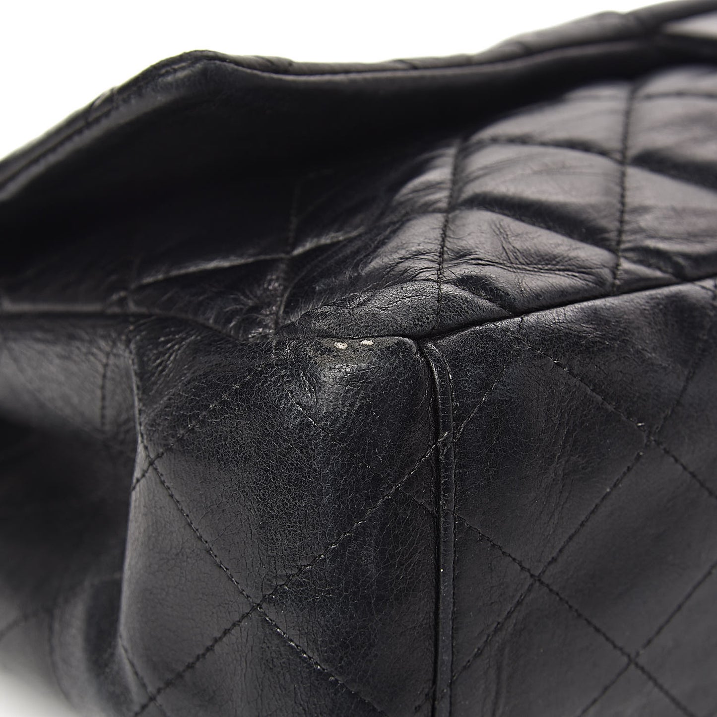 Lambskin Quilted Maxi Single Flap Black
